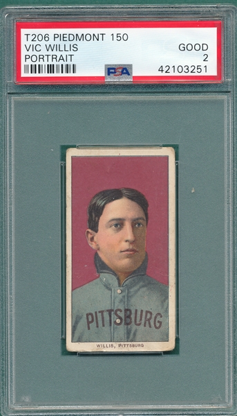 1909-1911 T206 Willis, Portrait, Piedmont Cigarettes PSA 2