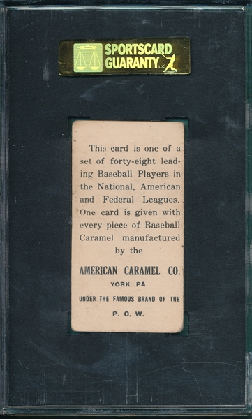 1915 E106 Roger Bresnahan American Caramel Co. SGC 50