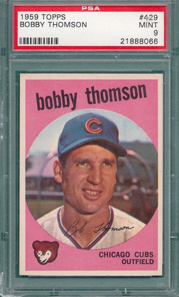 1959 Topps #429 Bobby Thomson PSA 9 *MINT*