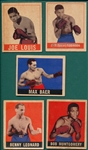 1948 Leaf Boxing Lot of (5) W/ Joe Louis