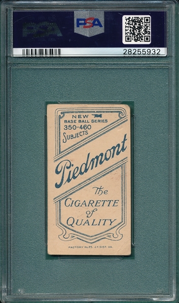 1909-1911 T206 Sweeney, Jeff, Piedmont Cigarettes PSA 4