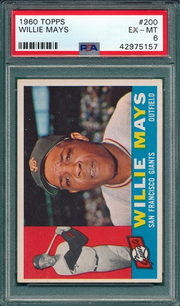 1960 Topps #200 Willie Mays PSA 6