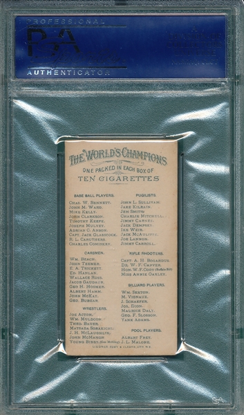 1887 N28 Jack Dempsey Allen & Ginter Cigarettes PSA 5
