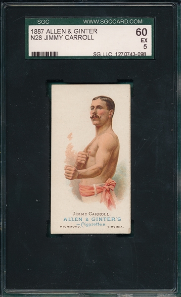 1887 N28 Jimmy Carroll Allen & Ginter Cigarettes SGC 60 