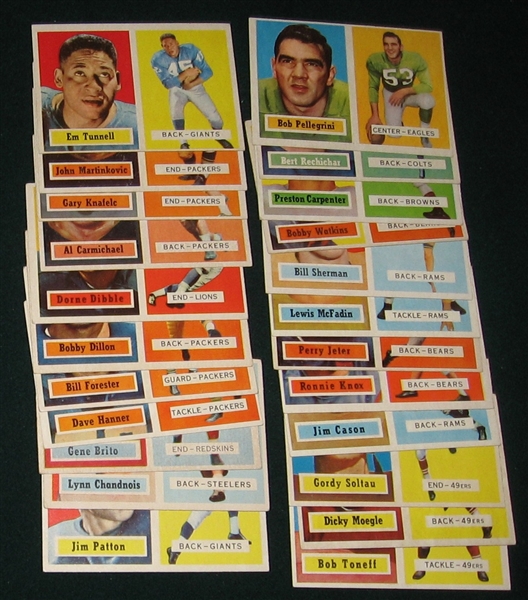 1957 Topps FB Lot of (30) W/ McDonald, Rookie, PSA