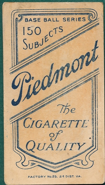 1909-1911 T206 Chance, Red Portrait, Piedmont Cigarettes