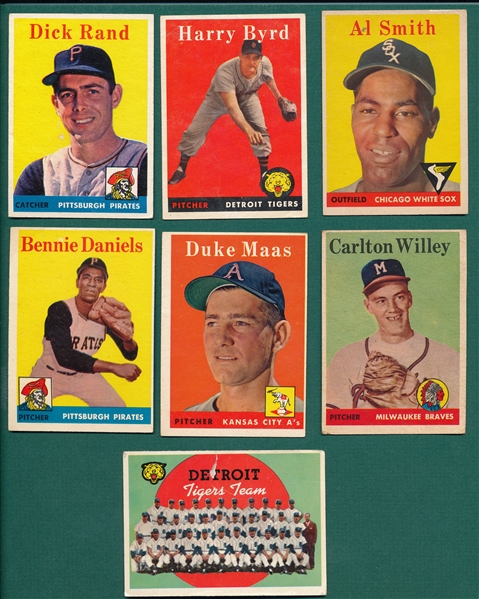 1958 Topps Lot of (11) W/ Musial, Berra & Cepeda, Rookie