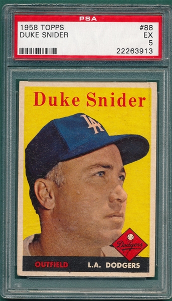 1958 Topps #88 Duke Snider PSA 5