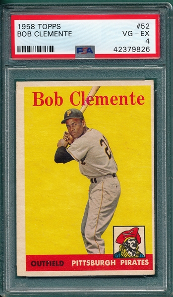 1958 Topps #52 Bob Clemente PSA 4