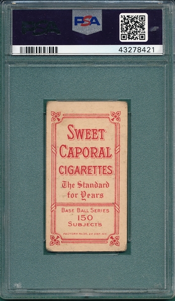 1909-1911 T206 Waddell, Portrait, Sweet Caporal Cigarettes, PSA 3