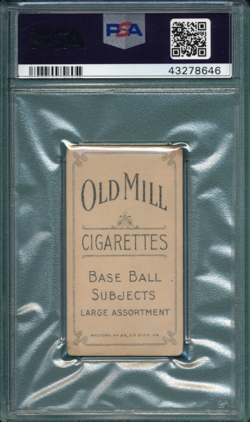 1909-1911 T206 Krause, Portrait, Old Mill Cigarettes PSA 3 