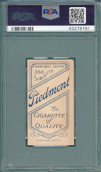 1909-1911 T206 Snodgrass, Batting, Piedmont Cigarettes PSA Authentic