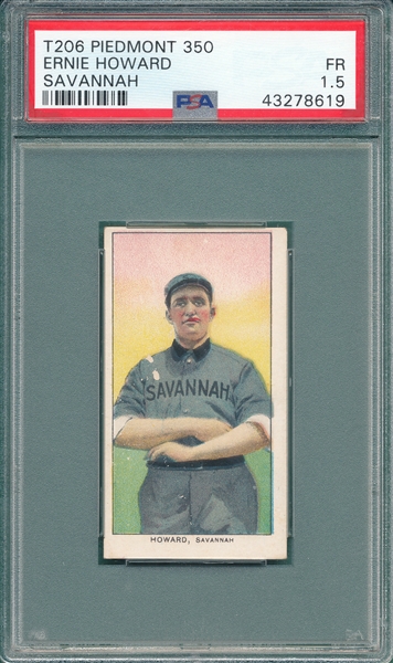 1909-1911 T206 Howard, Ernie, Piedmont Cigarettes PSA 1.5 *Southern League*