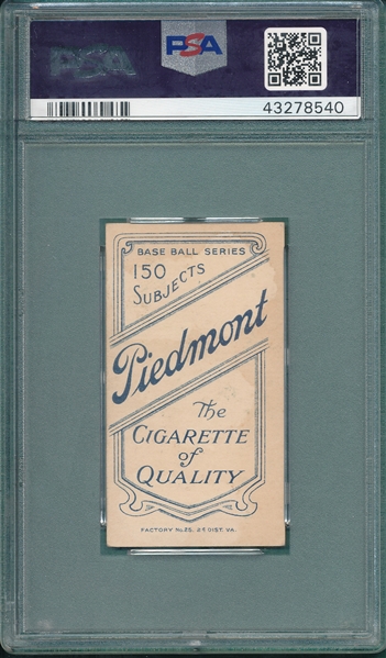 1909-1911 T206 Davis, H. Davis, Piedmont Cigarettes PSA 2 