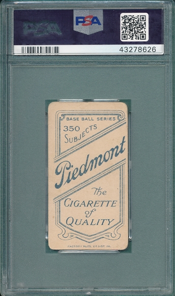 1909-1911 T206 Jones, Fielder, Portrait, Piedmont Cigarettes PSA 2 