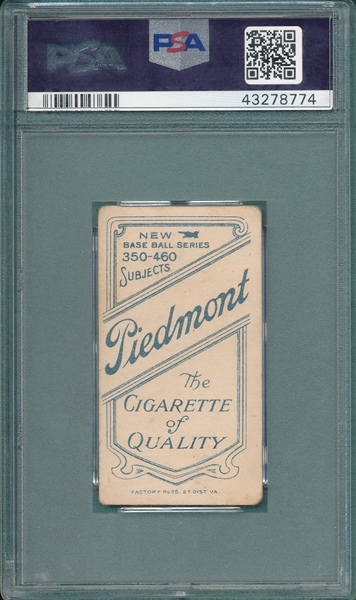 1909-1911 T206 Seymour, Portrait, Piedmont Cigarettes PSA 2 