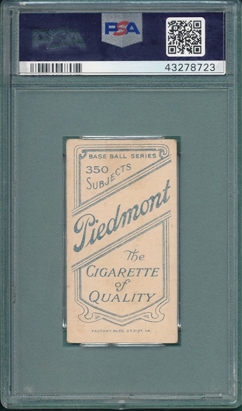 1909-1911 T206 Overall, Hand Face Level, Piedmont Cigarettes PSA 2 
