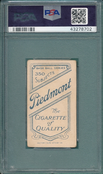 1909-1911 T206 Mullin, Bat, Piedmont Cigarettes PSA 3
