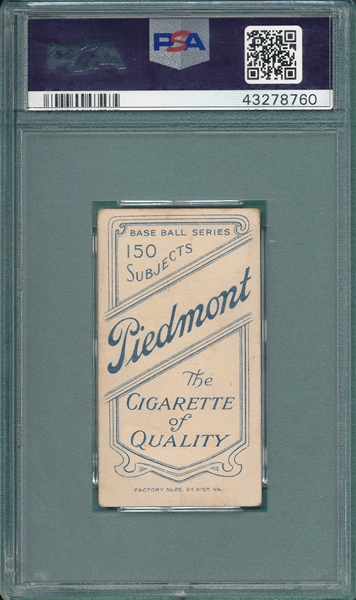 1909-1911 T206 Schaefer, Detroit, Piedmont Cigarettes PSA 3.5