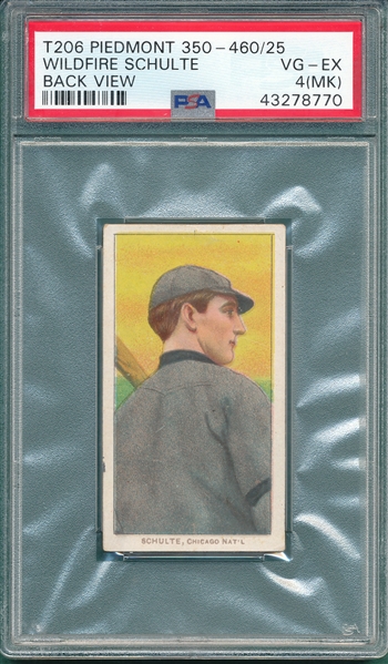 1909-1911 T206 Schulte, Back View, Piedmont Cigarettes PSA 4 (MK)