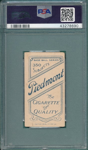 1909-1911 T206 Merkle, Portrait, Piedmont Cigarettes PSA 4 