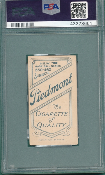 1909-1911 T206 Lake, Ball, Piedmont Cigarettes PSA 4.5