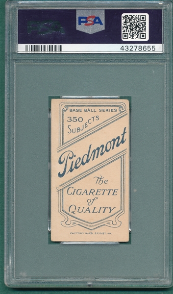 1909-1911 T206 Lavender Piedmont Cigarettes PSA 4.5