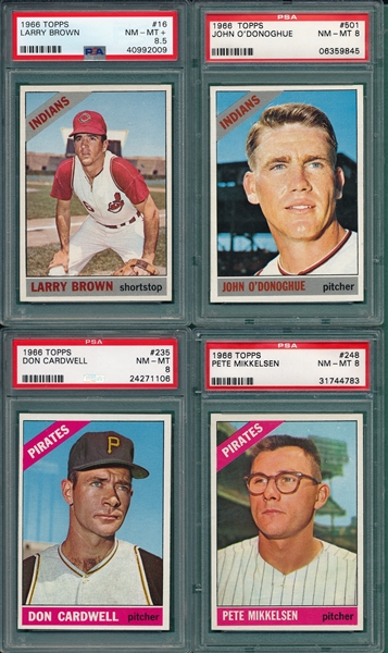 1966 Topps Lot of (4) W/ #16 Brown PSA 8.5