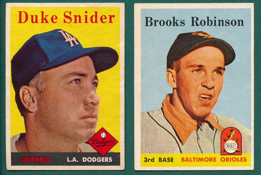 1958 Topps #88 Snider & #307 Brooks Robinson, Lot of (2)
