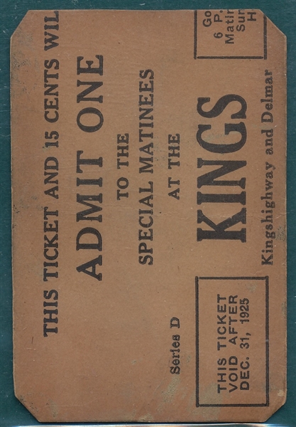 1922 E120 Burleigh Grimes American Caramel, *Kings Ad Sheet Back*