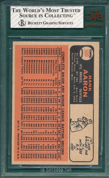 1966 Topps #500 Hank Aaron BVG 5.5