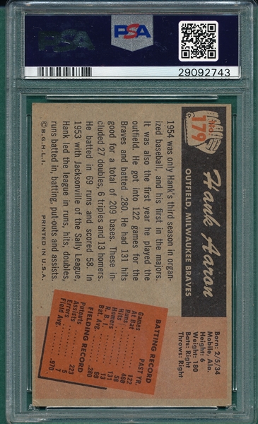 1955 Bowman #179 Hank Aaron PSA 4