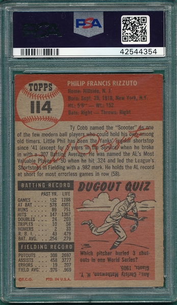 1953 Topps #114 Phil Rizzuto PSA 5