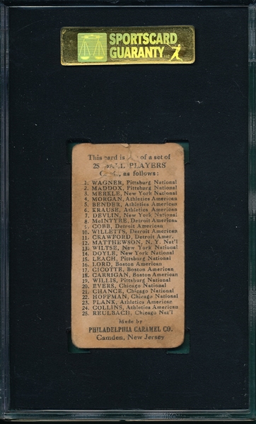 1909 E95 Mathewson Philadelphia Caramels SGC 10