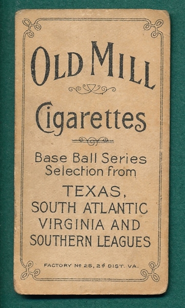 1909-1911 T206 Lipe Old Mill Cigarettes 