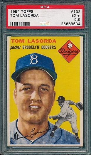 1954 Topps #132 Tommy Lasorda PSA 5.5 *Rookie*
