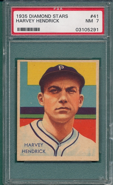 1934-36 Diamond Stars #41 Harvey Hendrick PSA 7