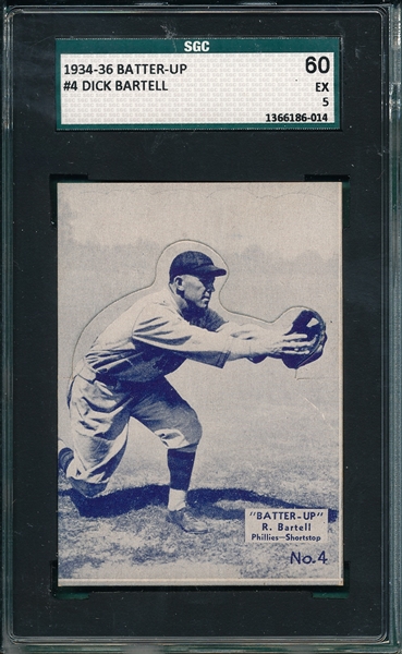 1934-1936 R318 #4 Dick Bartell Batter-Up SGC 60