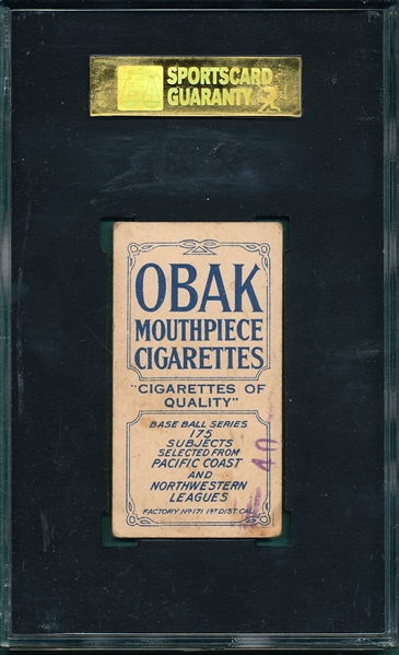 1910 T212-2 Netzel Obak Cigarettes SGC 40