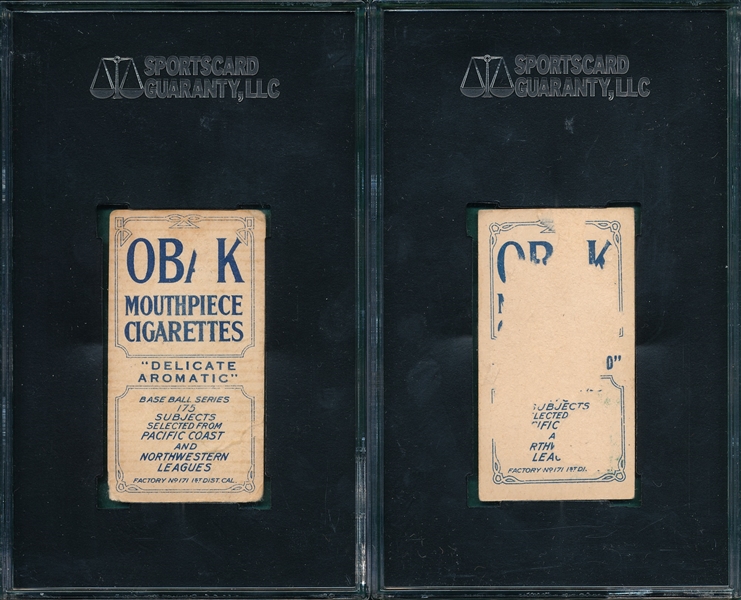 1910 T212-2 Obak Cigarettes Lot of (5) W/ Nagle SGC 
