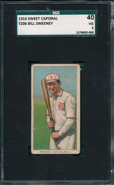 1909-1911 T206 Sweeney, Bill, Sweet Caporal Cigarettes SGC 40 *Factory 25*
