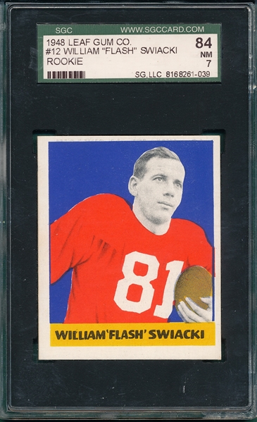 1948 Leaf FB #12 Swiacki SGC 84 *Black Letters* 