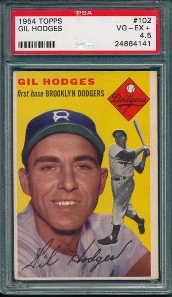 1954 Topps #102 Gil Hodges PSA 4.5