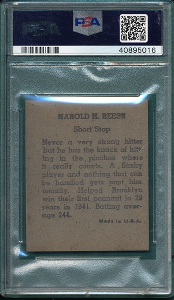1943 R302-1 Pee Wee Reese M. P. & Co. PSA 5