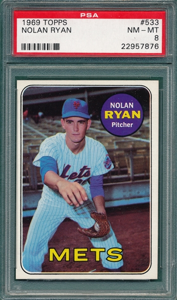 1969 Topps #533 Nolan Ryan PSA 8