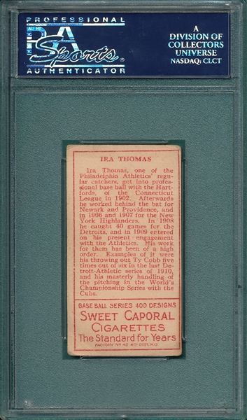 1911 T205 Ira Thomas Sweet Caporal Cigarettes PSA 3