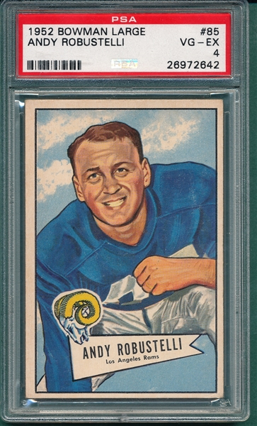1952 Bowman Large #85 Andy Robustelli PSA 4 *Rookie*