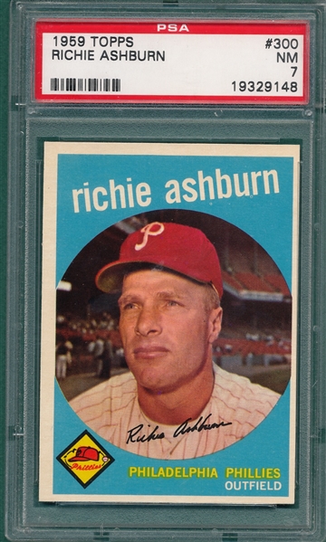 1959 Topps #300 Richie Ashburn PSA 7