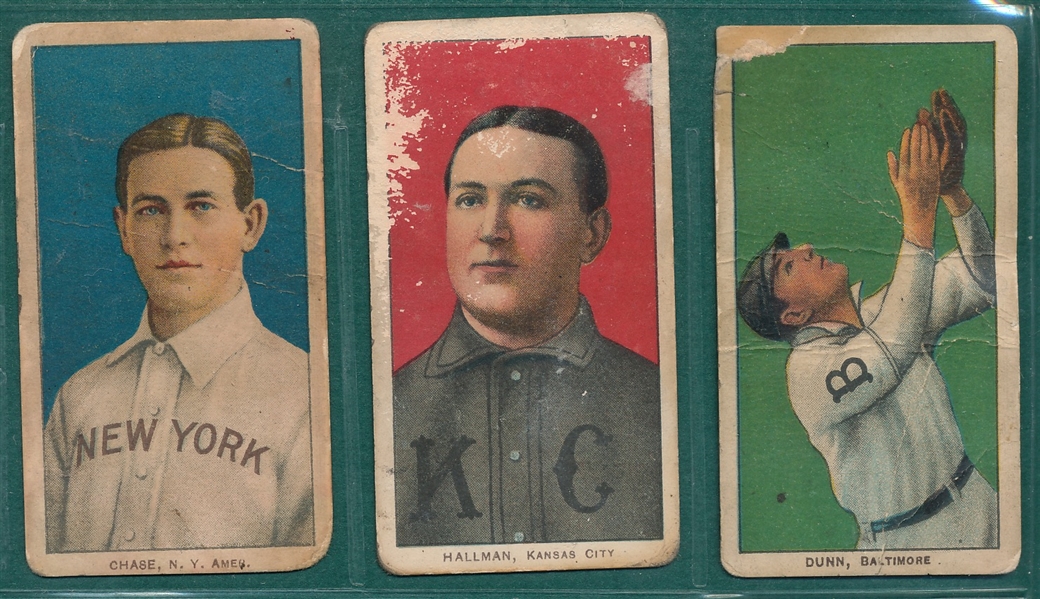 1909-1911 T206 Hallman, Dunn & Chase, Portrait, Lot of (3) Old Mill Cigarettes