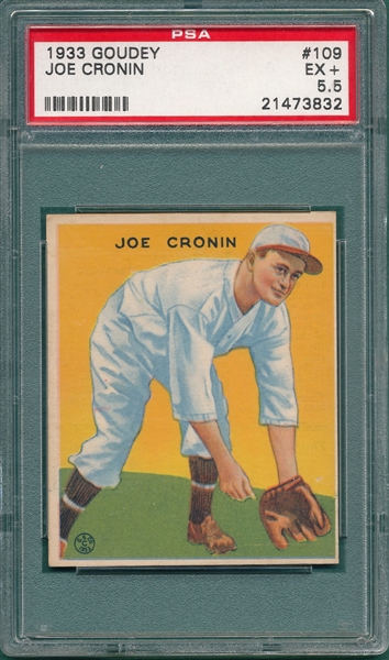 1933 Goudey #109 Joe Cronin PSA 5.5